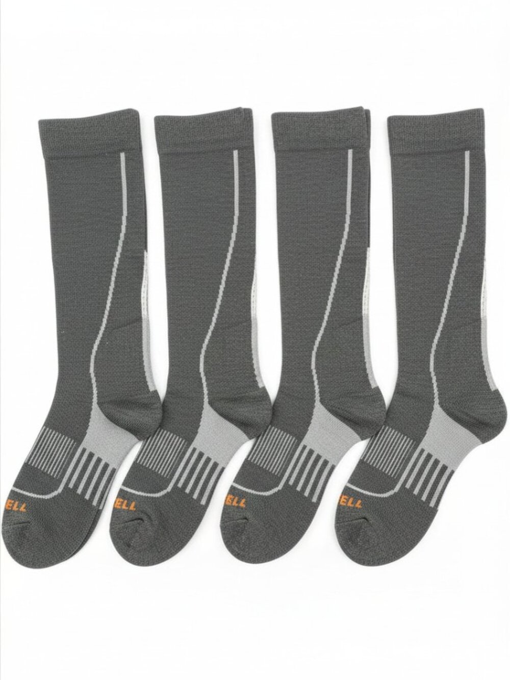 Merrell 4 Pairs Hiker Crew Socks Unisex Size S-M Gray